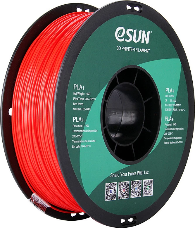 Filament 3D eSun PLA+, 1.75mm, 1kg, i kuq