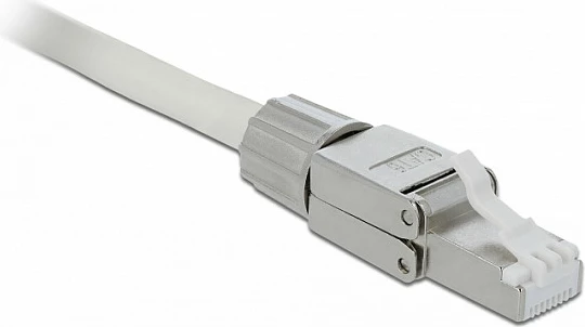 Konektor RJ-45 DeLOCK 86476, Cat6a U/FTP (STP), pa vegla, gri