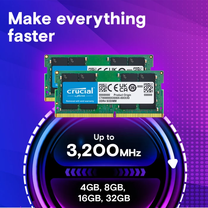 RAM Memorje Crucial CT16G4SFRA32A 16GB DDR4-3200 SODIMM PC4-25600 CL22 1.2V (1x16GB)