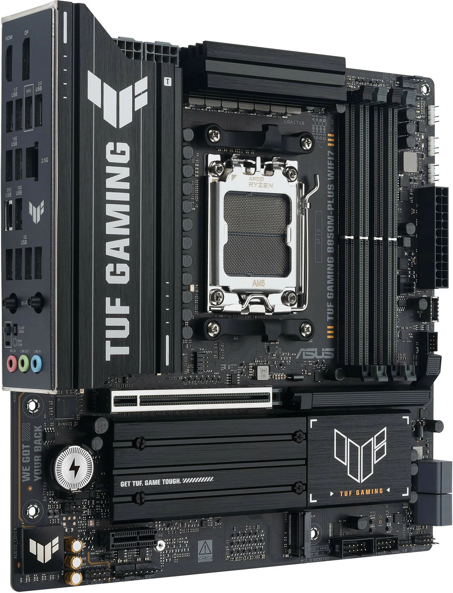 Pllakë amë ASUS TUF GAMING B850M-PLUS WIFI7, Socket AM5, micro ATX, DDR5 deri 256GB, WiFi 7
