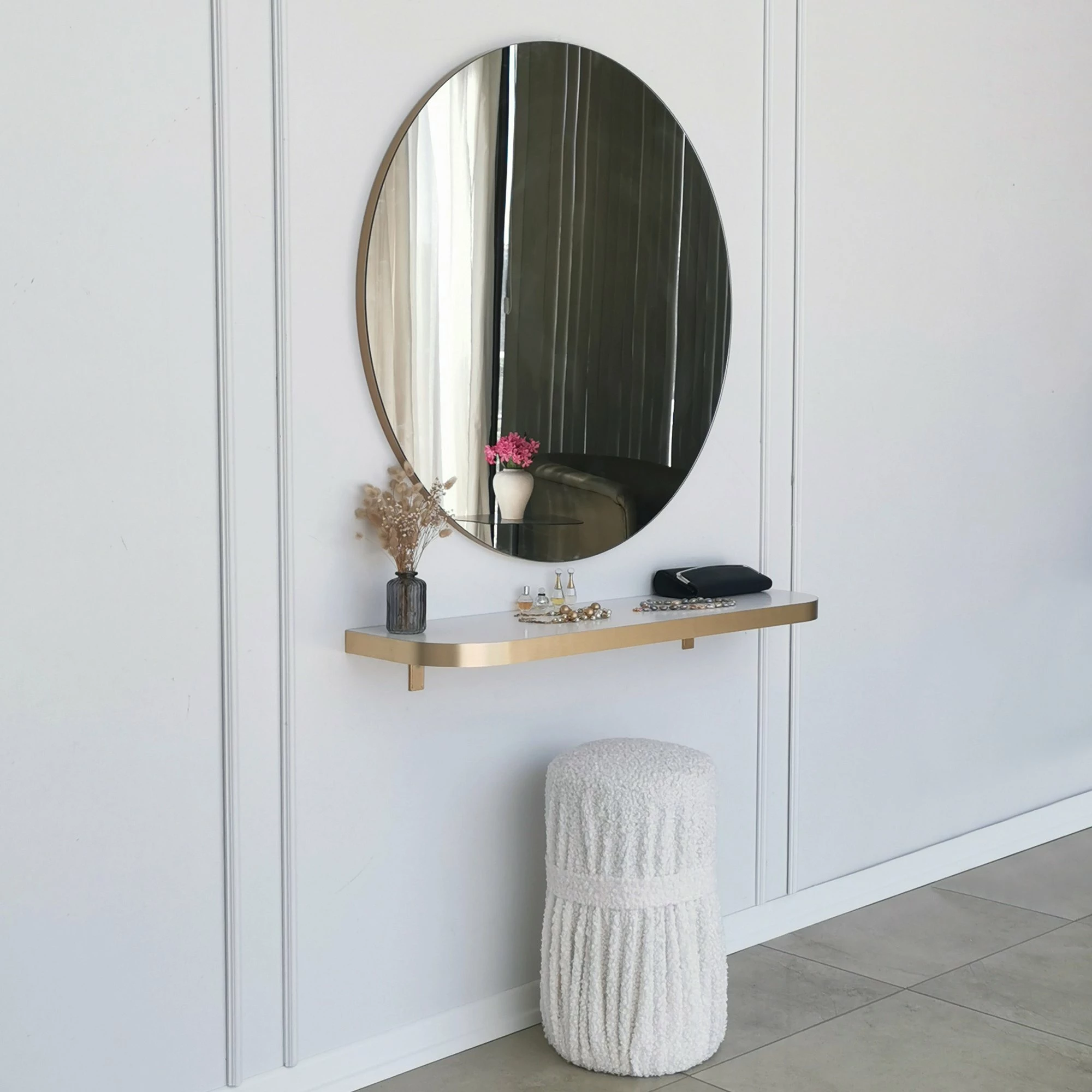 Pasqyrë e artë, Hanah Home, 90cm