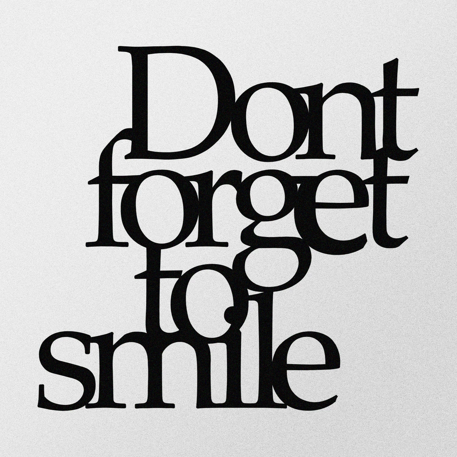 Aksesor dekorativ metalik për mur, Wallity, Don’t forget to smile, ngjyrë e zezë, 70x67cm