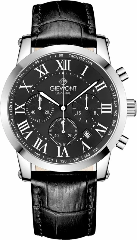 Orë dore meshkuj Giewont GW6260-A2, argjendtë e zezë, set