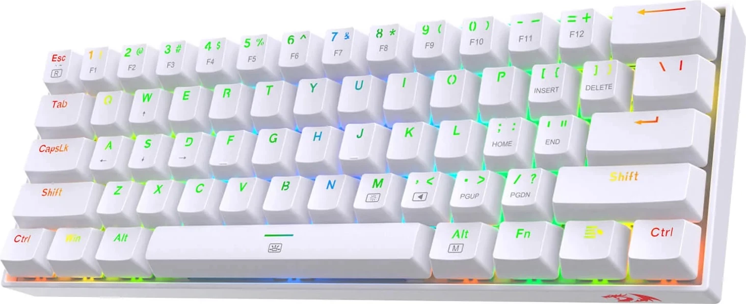 Tastierë mekanike Redragon Dragonborn K630 60% (61 taste) RGB, red switch, e bardhë