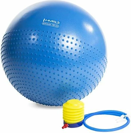 Top fitnesi HMS YB03 55cm, Anti-burst PVC, 250kg, navy blue, me pompë