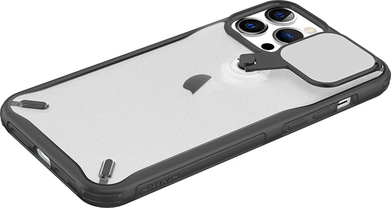 Mbështjellës Nillkin Cyclops Case për iPhone 13 Pro, me kapak kamere dhe qëndrim, i zi