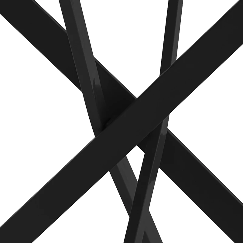 Tavolinë Dammero, krem, MDF, këmbë metalike të zeza, D100x75cm