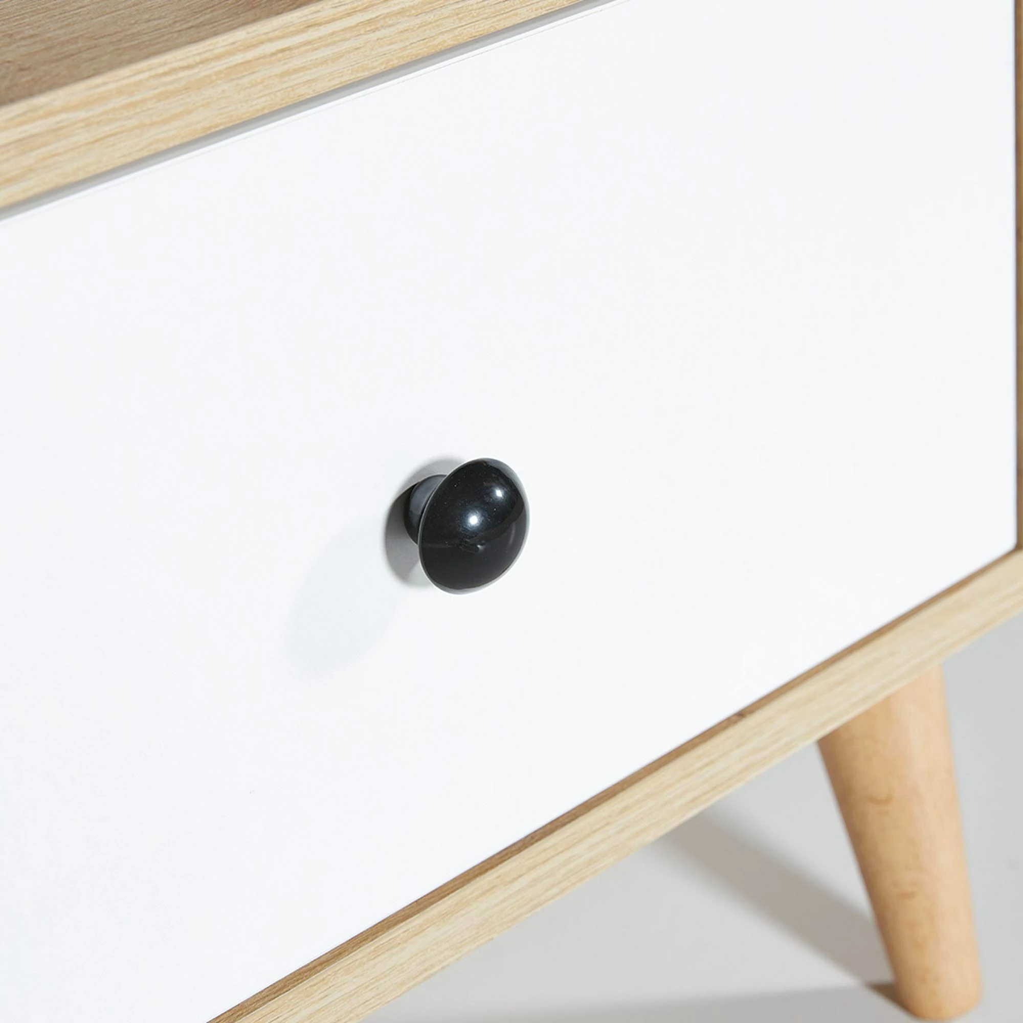 Komodinë nate Skye Decor, Tuvalle 057, ngjyrë lis safir dhe e bardhë