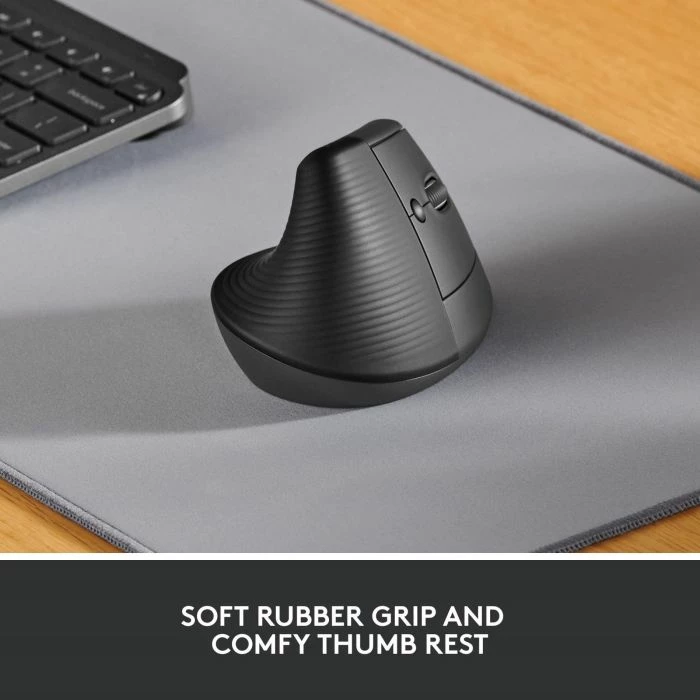 Maus vertikal ergonomik Logitech Lift 4000 DPI wireless Bluetooth/Logi Bolt, Graphite 6