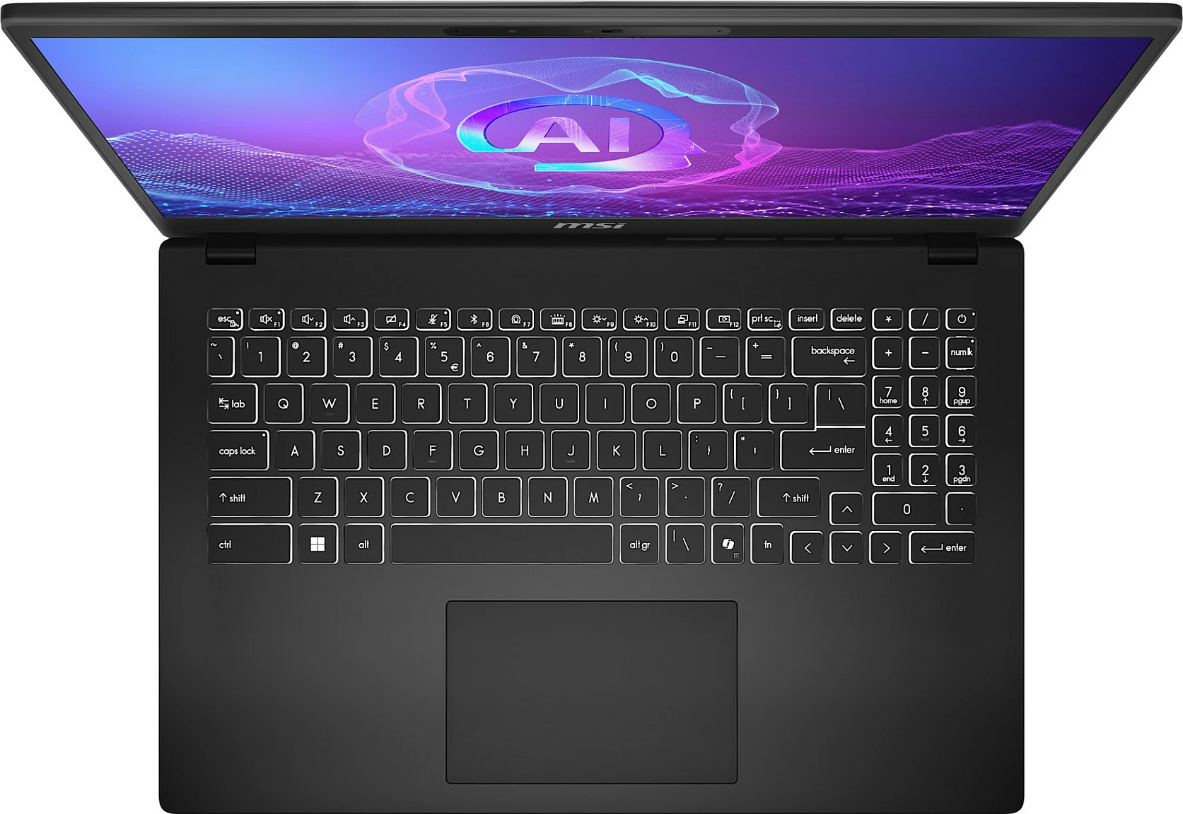 Laptop MSI Modern 15 H AI C2HMG-288FRNN, Core Ultra 5 225H, 16GB RAM, 512GB SSD, Windows 11 Pro, tastierë AZERTY FR, i zi