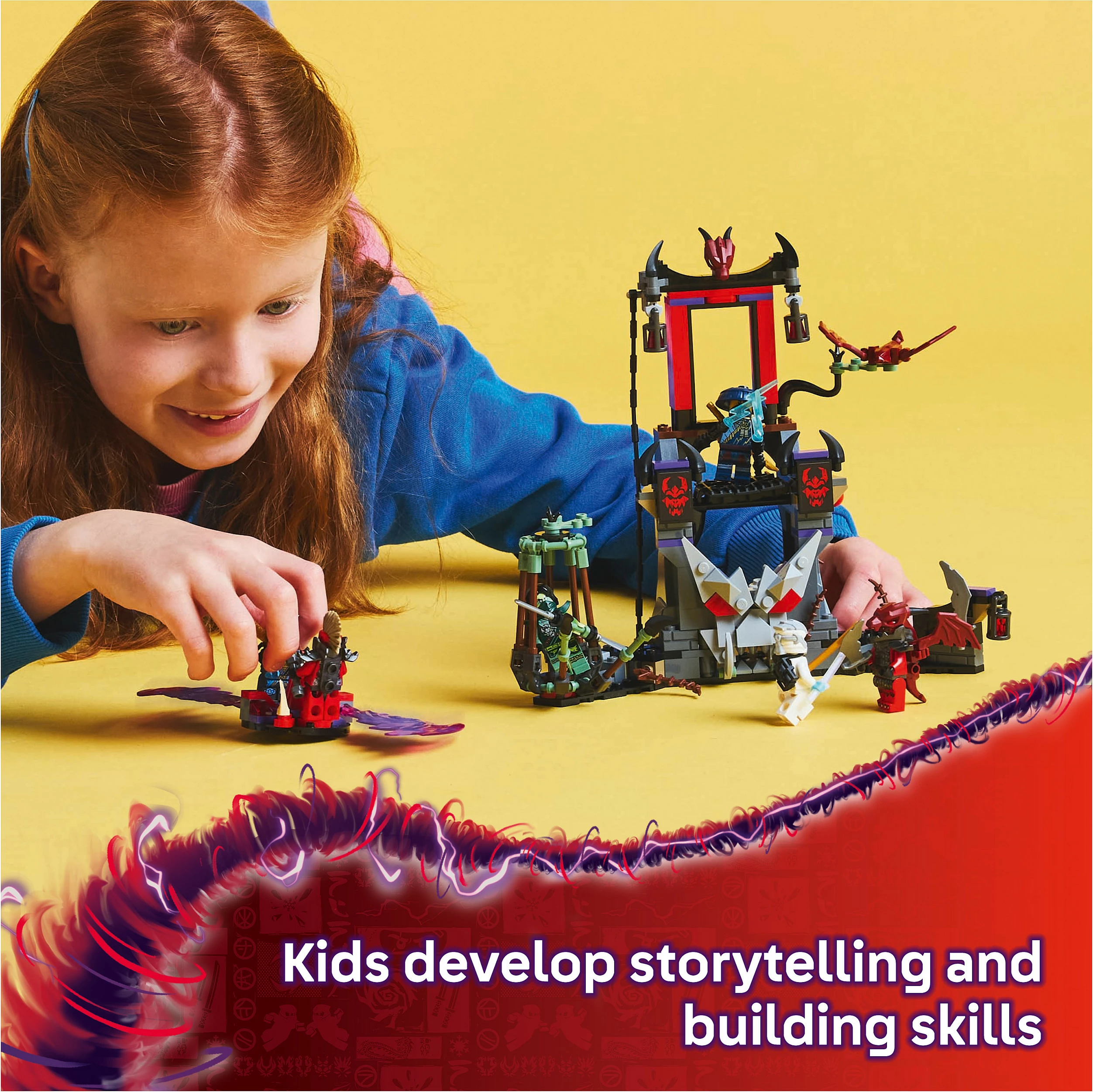 Set ndërtimi LEGO NINJAGO 71841 Dragonian Storm Village, 305 copë, 7+, shumëngjyrësh