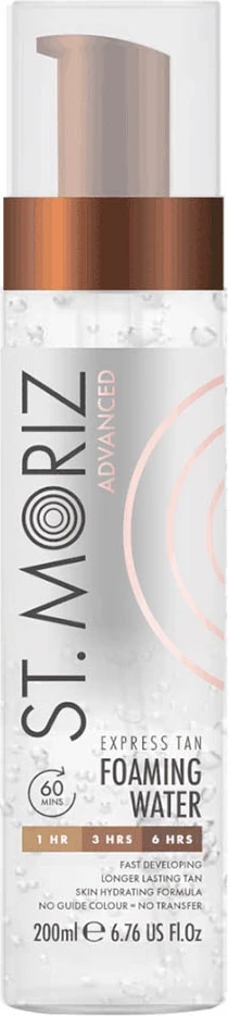 Shkumë vetë-ngjyrosëse për trup dhe fytyrë St.Moriz Advanced Express Tan Foaming Water për femra, 200ml