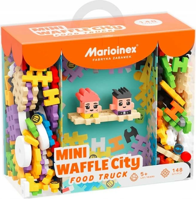 Set lodrash ndërtimi Marioinex Mini Waffle City Food Truck, 148 pjesë, shumëngjyrëshe