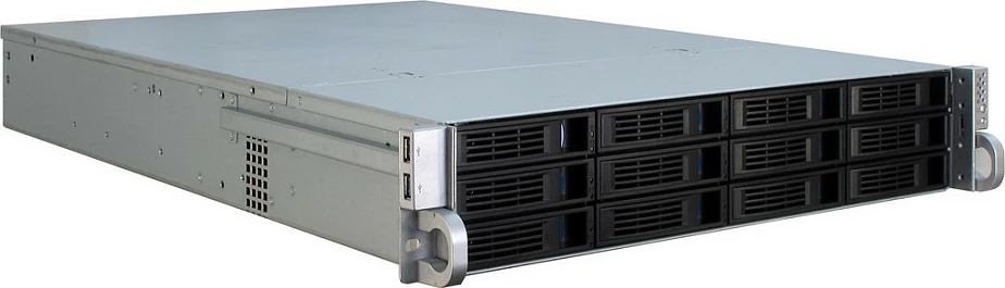 Kasë serveri Inter-Tech IPC 2U-2412, Rack 2U, Hot-swap, 14x 2.5" + 1x 3.5", ATX/EATX, e zezë/argjendtë