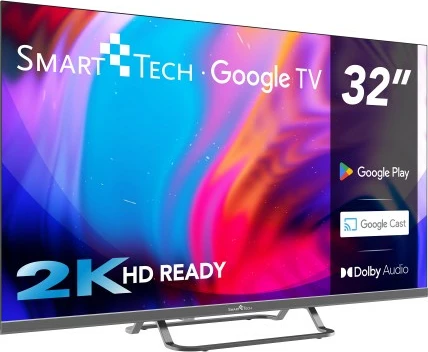 Televizor SmartTech 32" HD Google TV 32HG01V, 8GB, D-LED, gri