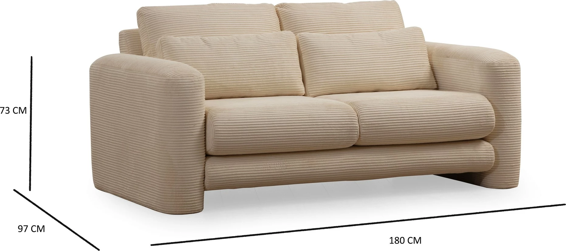 Divan dy ulëse, Atelier del Sofa, Lily, bezhë