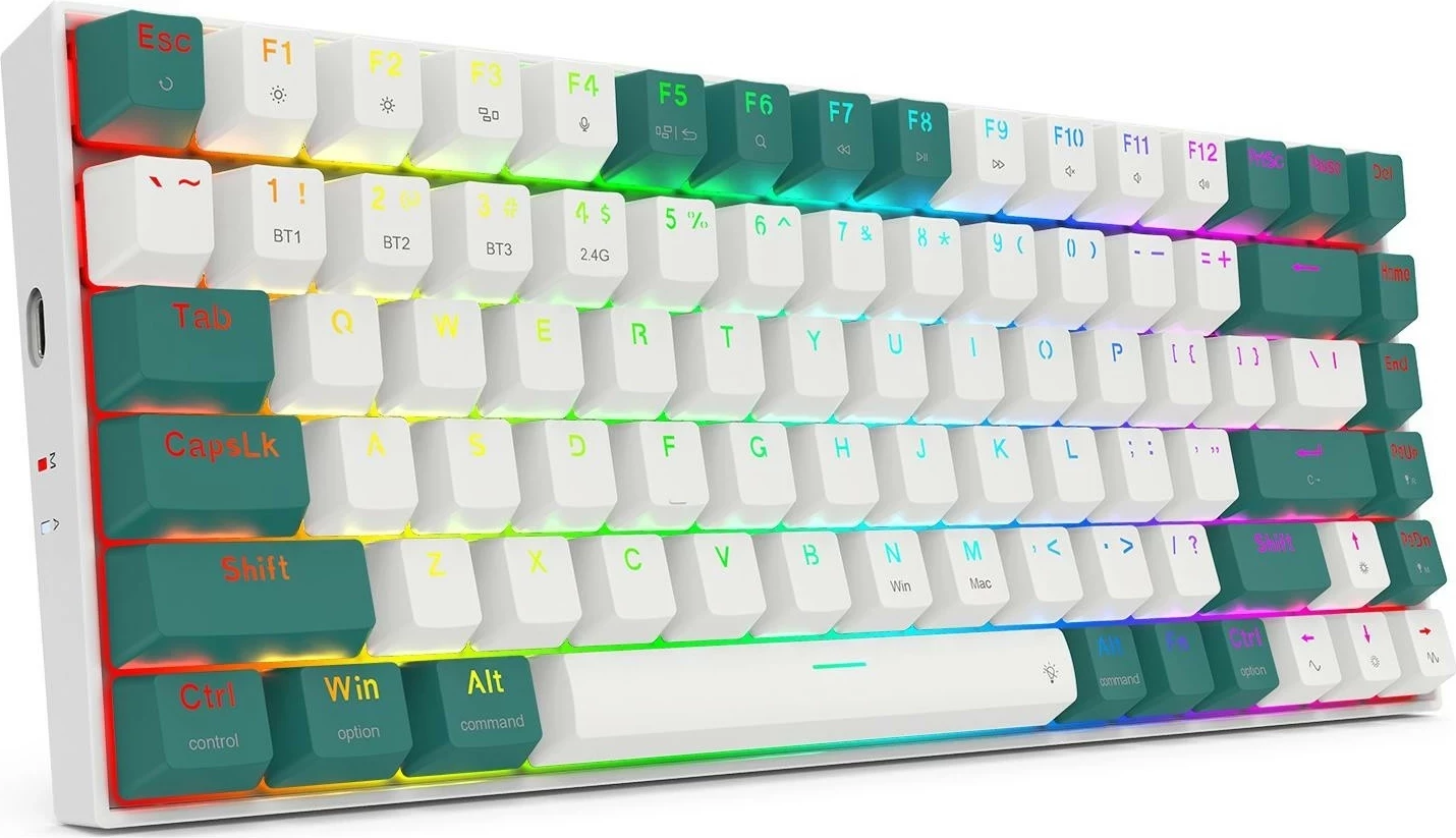 Tastierë Redragon K678WG-RGB-PRO Singed, RGB, mekanike, wireless, e bardhë-gjelbër