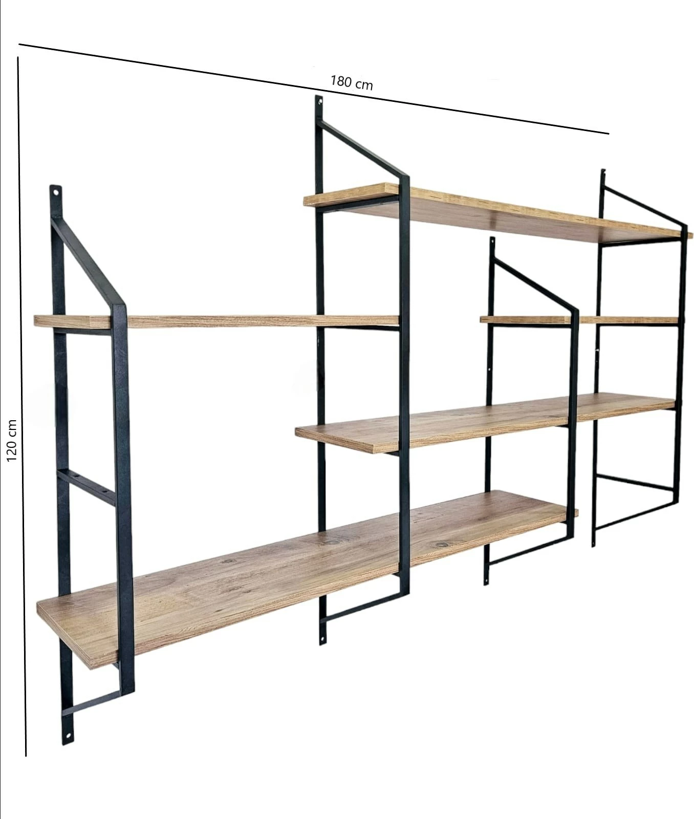 Raft muri Skye Decor, ngjyrë e zezë dhe pishë Atlantike, Raffy7