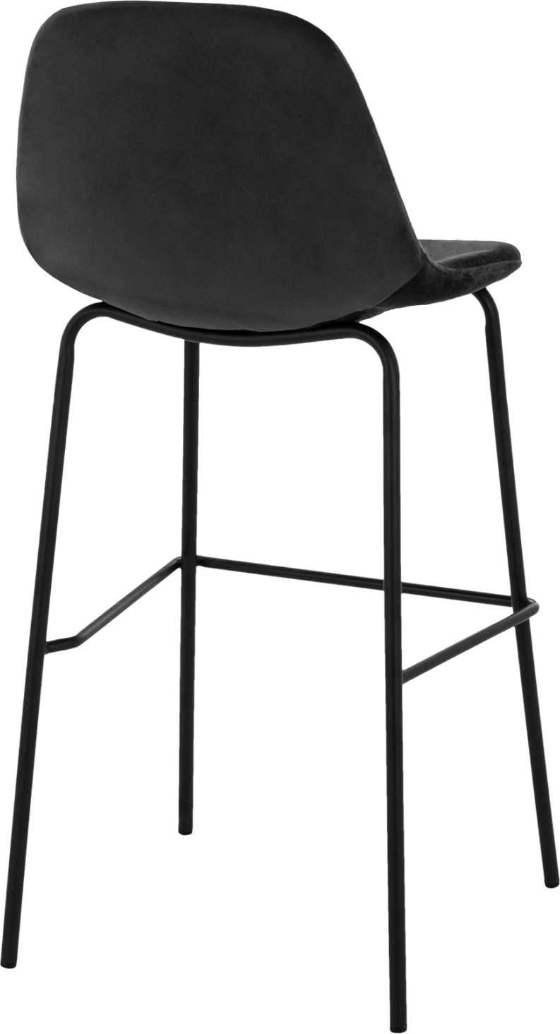 Karrige për bar VINCENT FH8579.14, kadife e zezë, kornizë metalike, 56.5x47x106 cm., set prej 4 copë