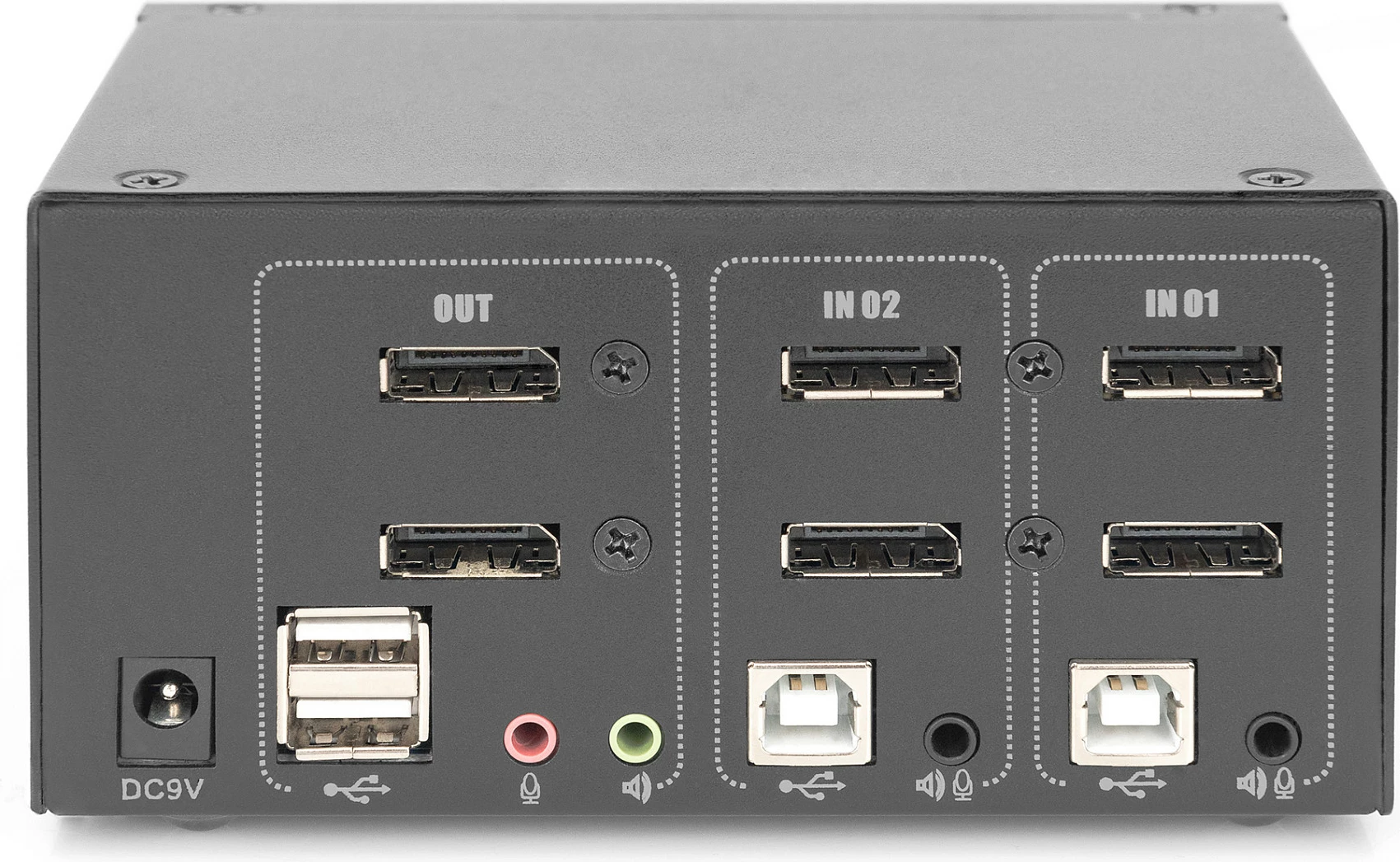 Switch KVM Digitus 2-Port Dual Display DisplayPort 4K, i zi