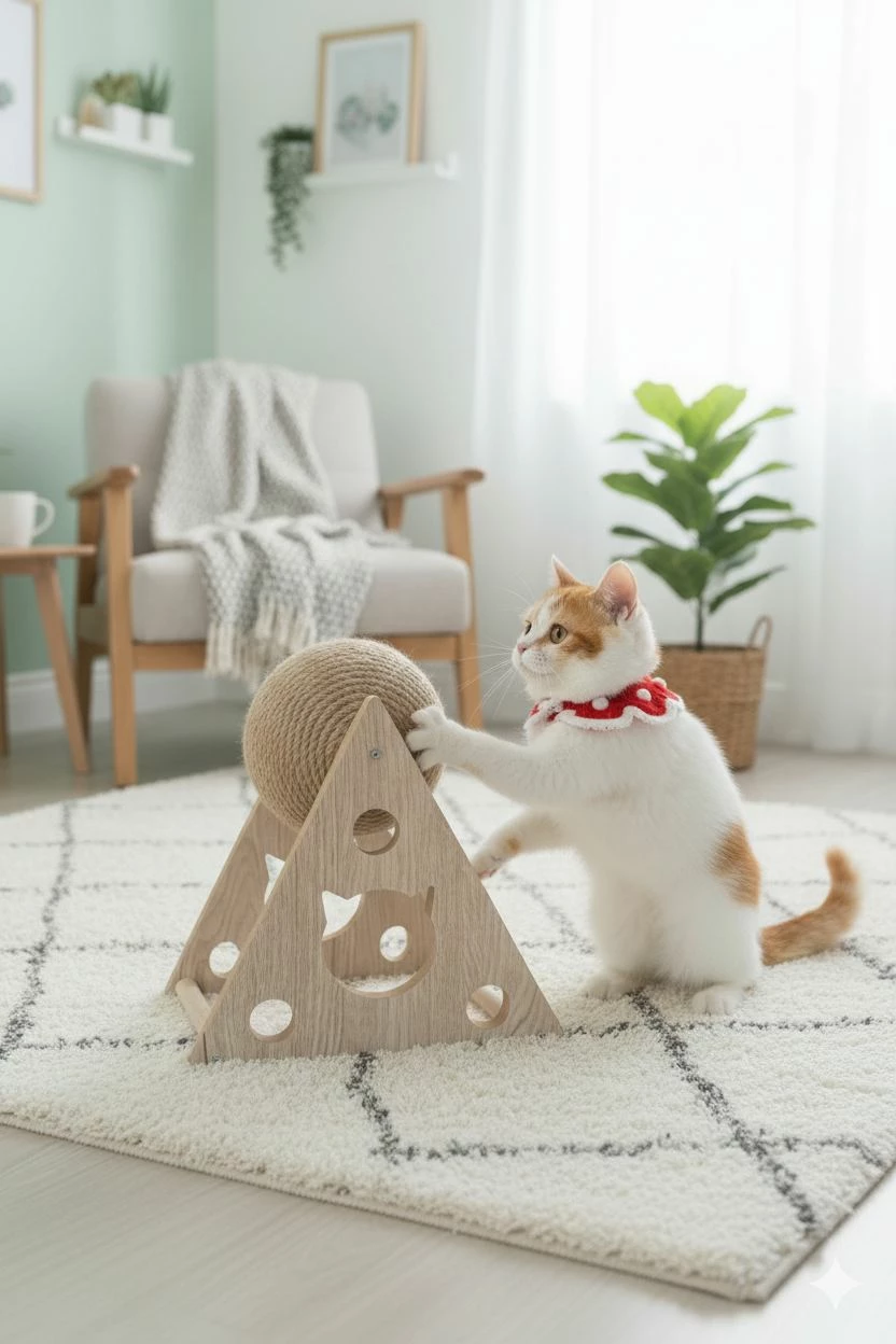 Lodër prej pëlhure për mace, Paws & Whiskers, Milo, bezhë