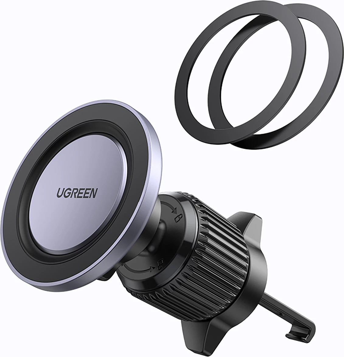 Mbajtës magnetik për celular Ugreen LP428 për ventilator të makinës, i zi