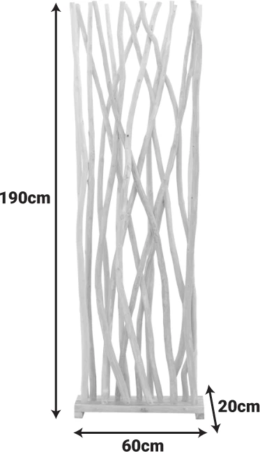 Ndarëse dhome dekorative Jati, dru tik natyral, 60x20x190cm