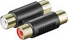 Adapter Cinch Goobay 2x femër në 2x femër, stereo L/R, i zi