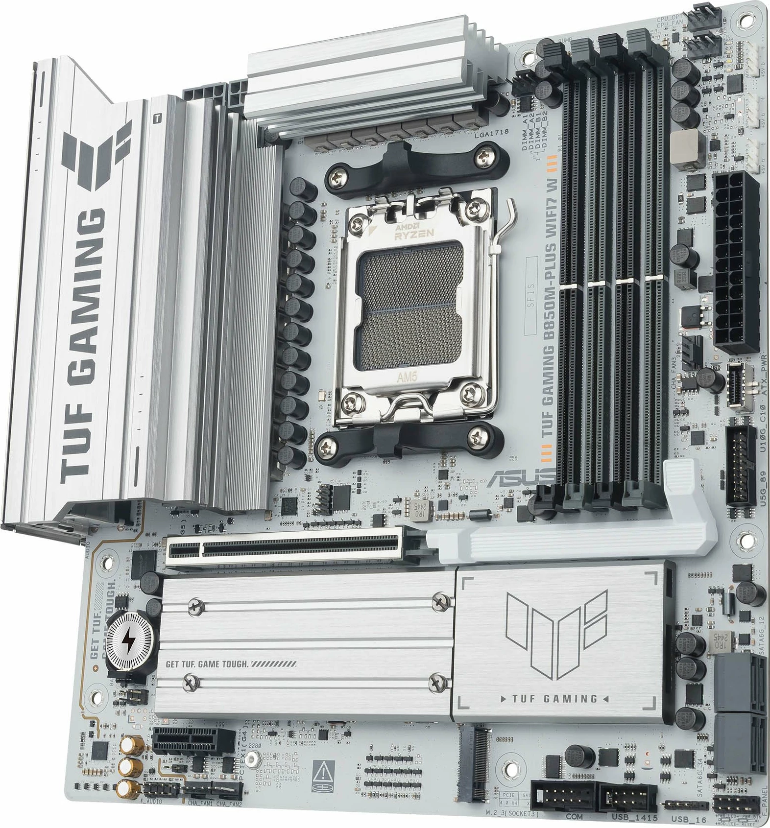 Pllakë amë Asus TUF Gaming B850M-PLUS WIFI7 W Micro ATX AM5 DDR5 256GB Wi‑Fi 7, e bardhë