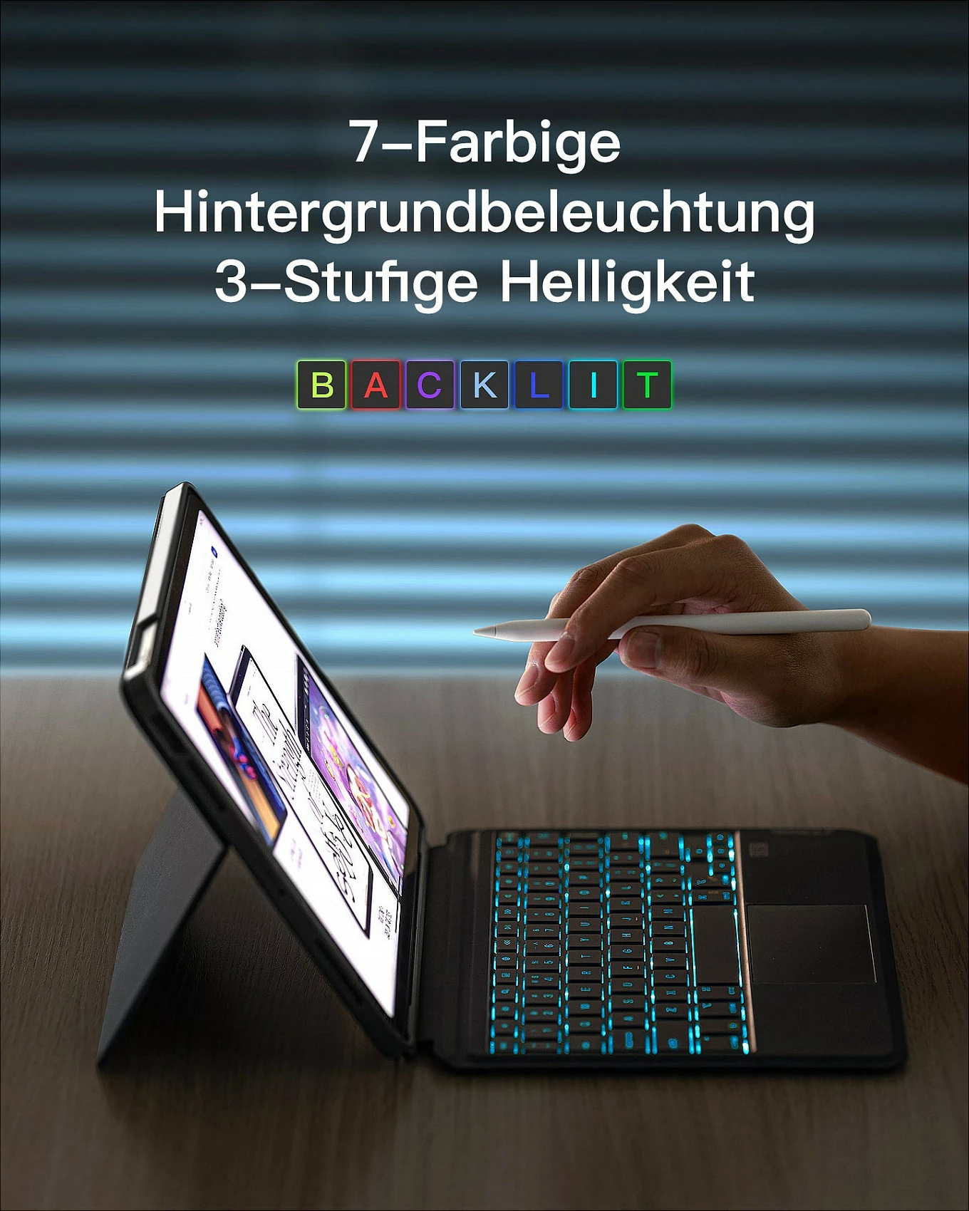 Tastierë Inateck KB04112_GRAY për iPad Air 11, me touchpad, gri