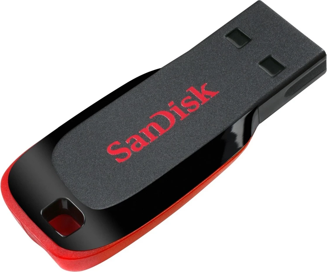USB Sandisk Cruzer Blade, 128 GB, i zi, i kuq