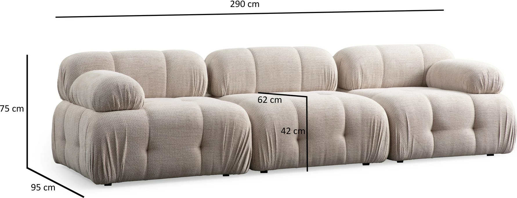 Divan treshe Atelier del Sofa Petite 3, krem
