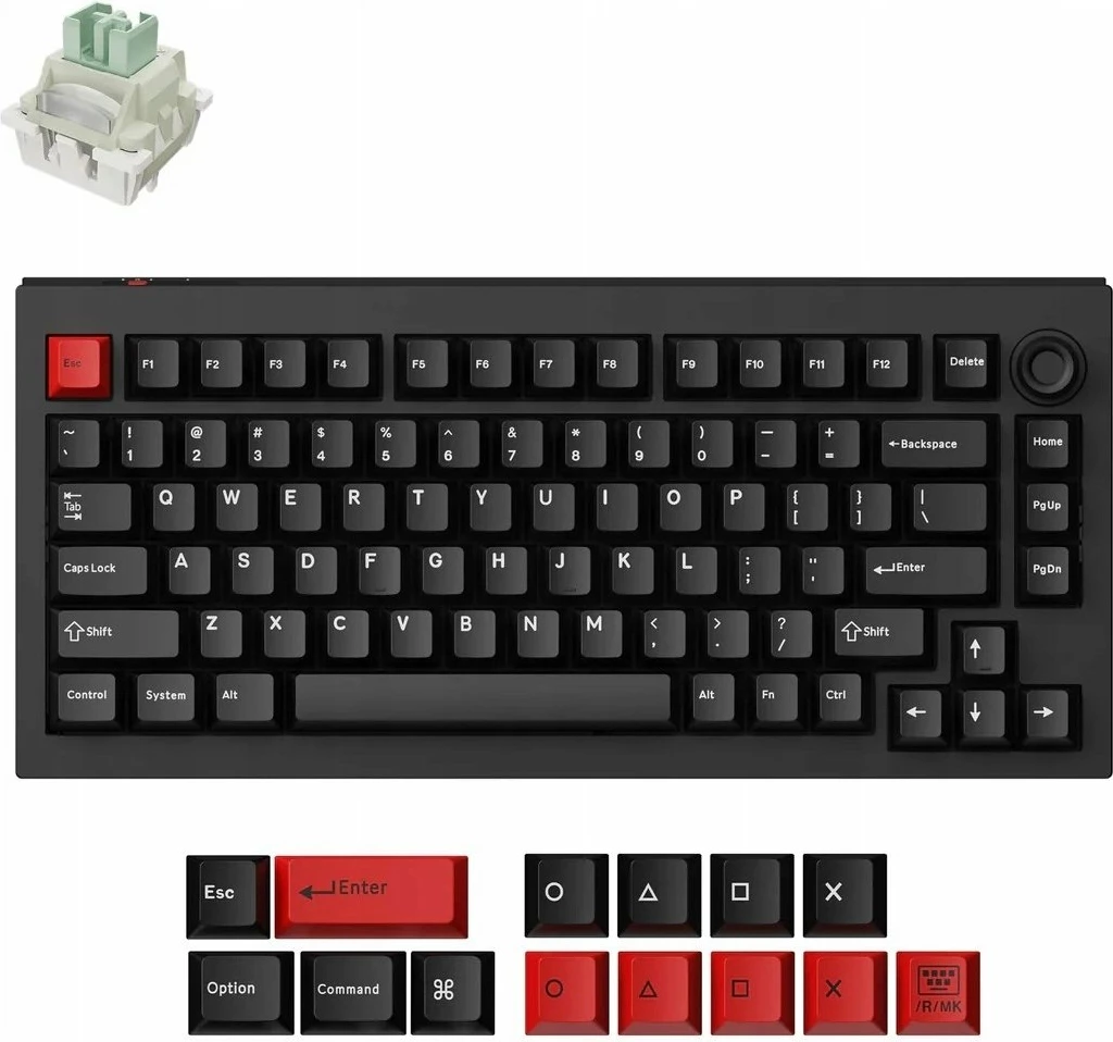 Tastierë gaming magnetike Keychron Lemokey L5 HE (L5W-M1), 75%, US layout, RGB, USB me kabllo 1.8 m, Ultra-Fast Lime Magnetic Switch (green), e zezë