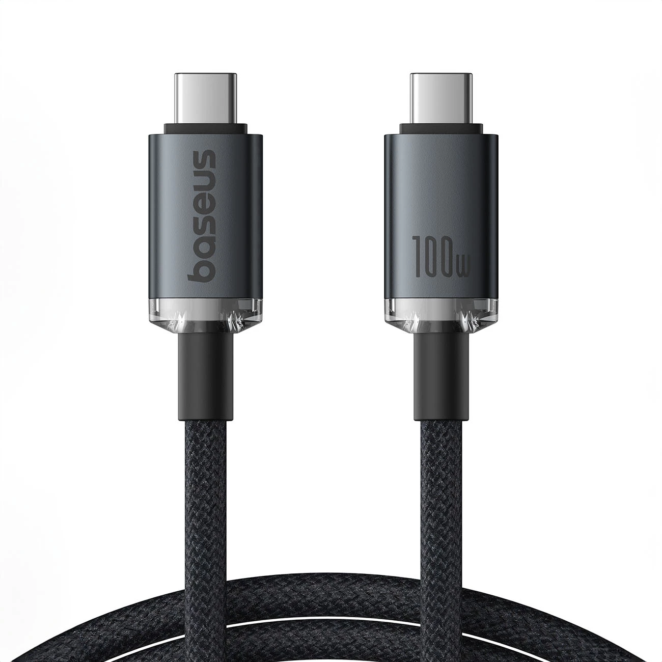 Kabllo USB-C në USB-C Baseus Crystal Shine CB000089, 1.5m, 100W, 20Gbps, e zezë
