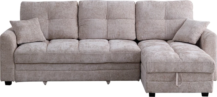 Këndare Comfie me hapësirë magazinimi, pëlhurë bezhë, 267x159x97cm