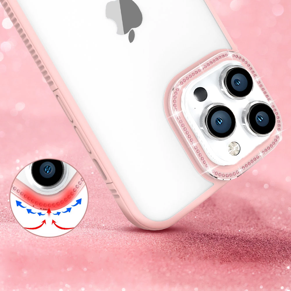 Mbështjellës Kingxbar Sparkle Series për iPhone 13 Pro Max, me kristale, Rozë