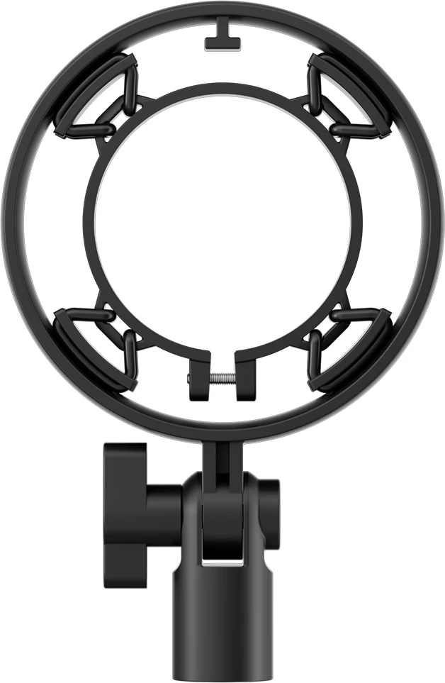 Mikrofon dinamik BOYA CastMic S60 USB/XLR 48kHz/24-bit RGB, i zi, set me shock mount, pop filter dhe kabllo USB-C