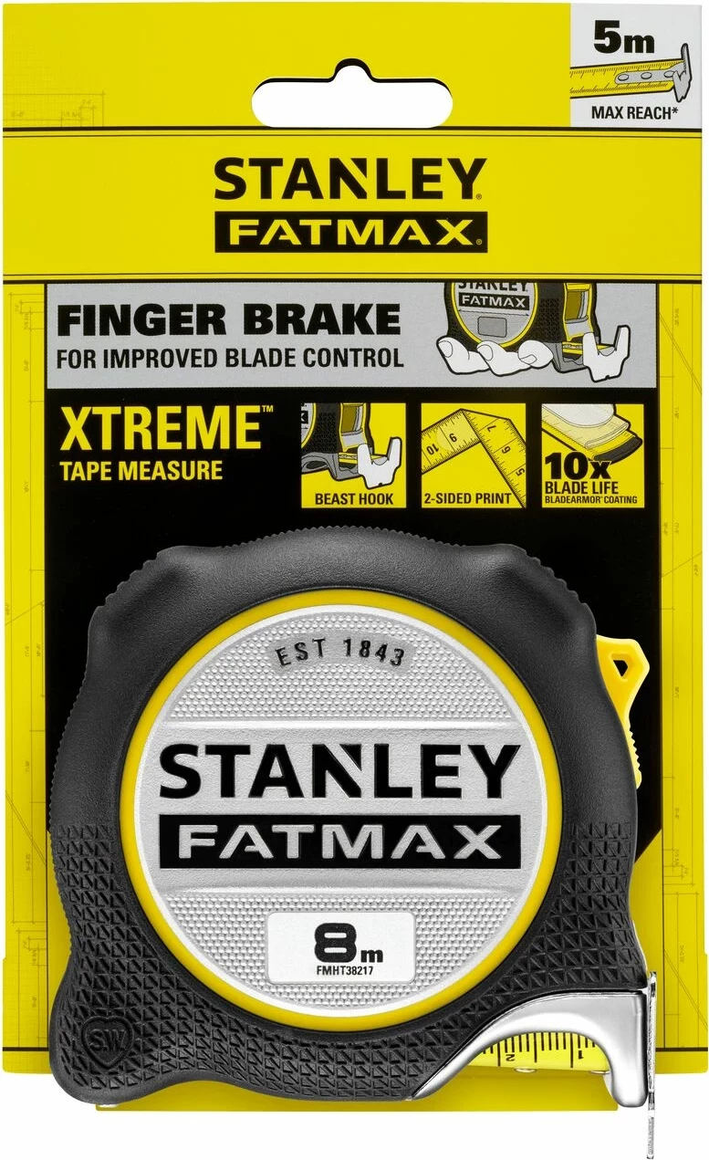 Shirit matës Stanley FatMax Xtreme FMHT38217-0 8 m, 32 mm, zi/verdhë