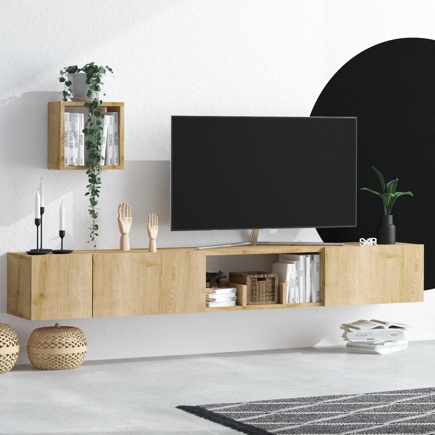 Njësi TV Hanah Home, Avior, ngjyrë lisi safir