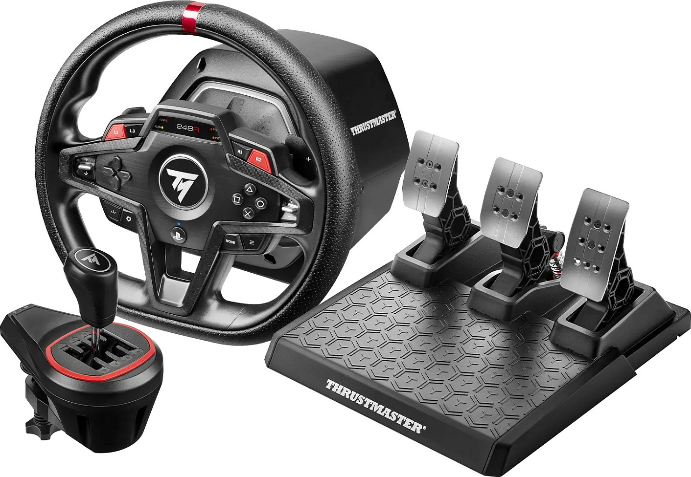 Set timon gaming Thrustmaster T248R Shifter Pack, Force Feedback, USB, për PS5/PC, i zi