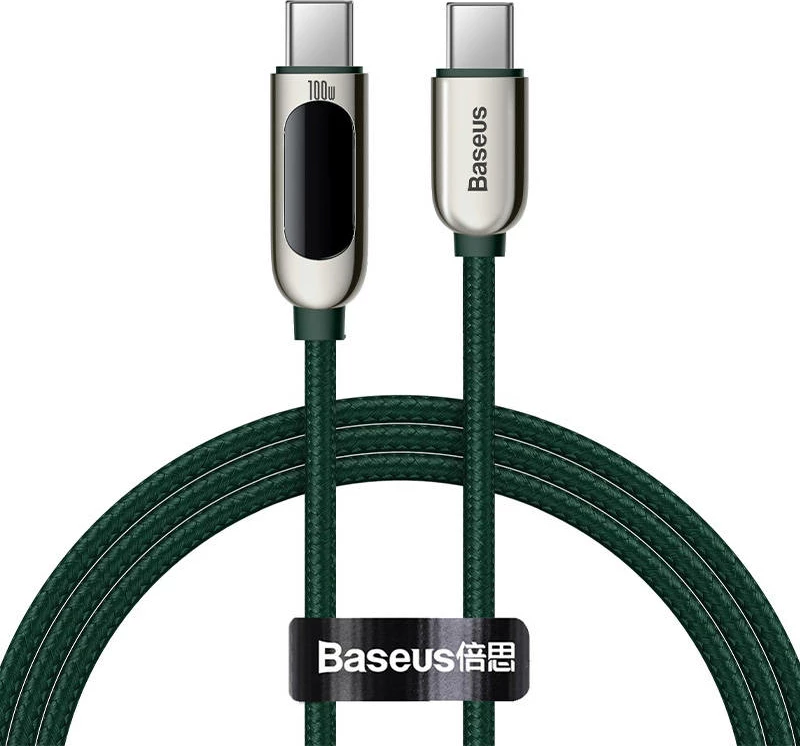 Kabllo USB-C në USB-C Baseus CATSK-B06, 1m, 100W, e gjelbër