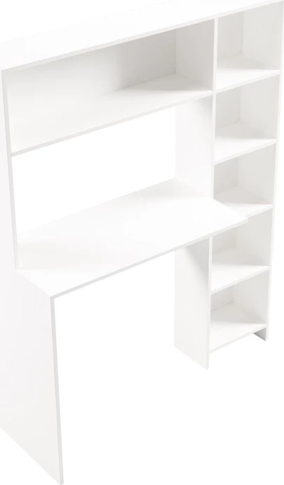 Tavolinë pune me rafte librash Janson, ngjyrë e bardhë, 113.2x40x141.8cm