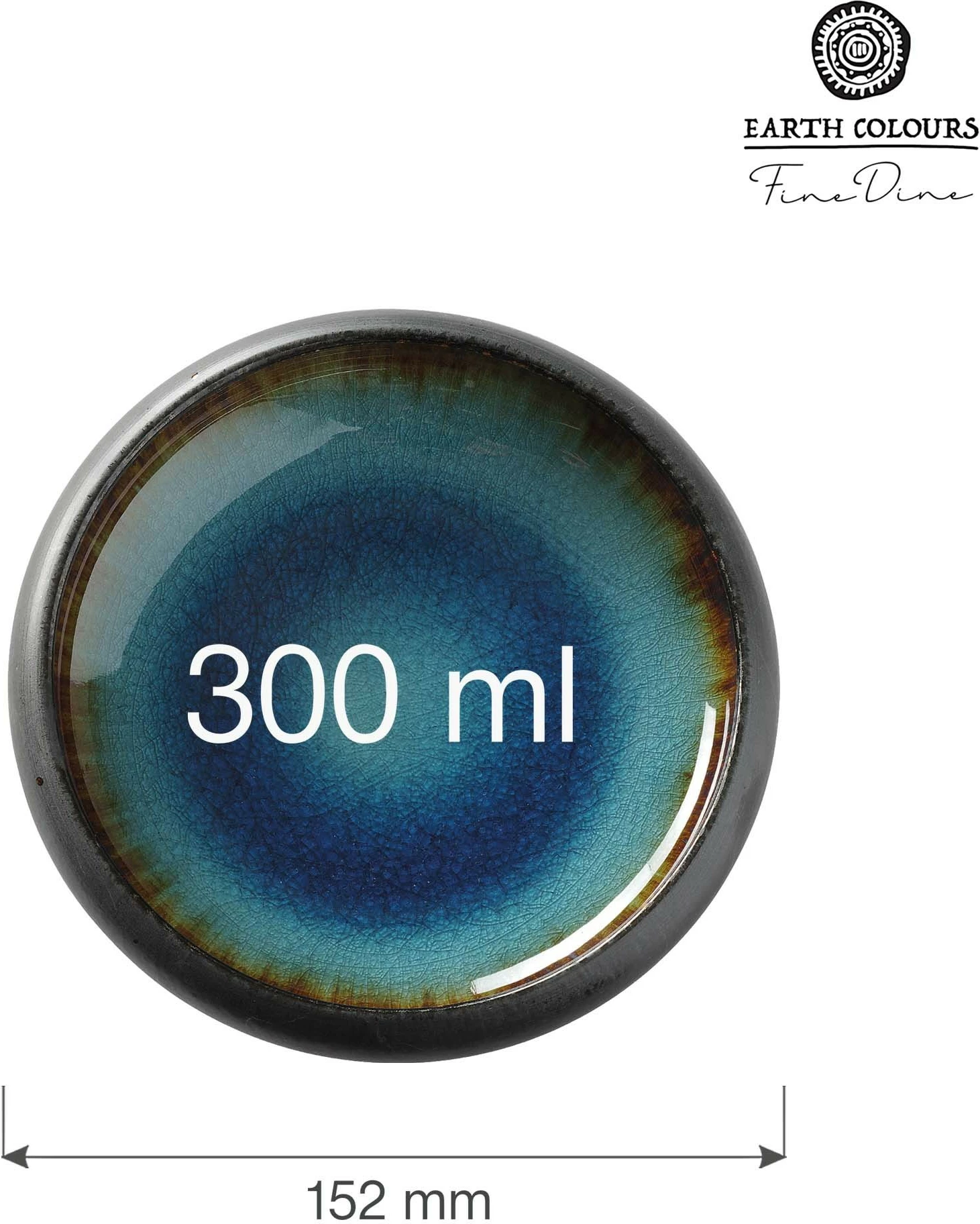 Pjatë e thellë Fine Dine Lazur Ø152 mm, 300 ml, blu, set 3 copë