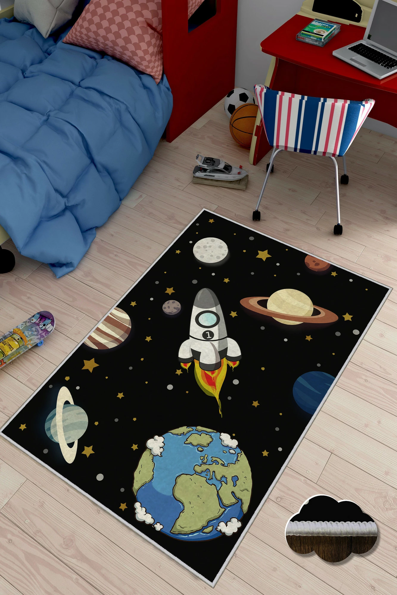 Qilim multikolor për fëmijë, 50x80cm, Conceptum Hypnose, WOOKECE049