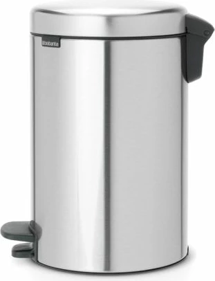 Kosh mbeturinash me pedal Brabantia 112041 12L, metal, argjendtë
