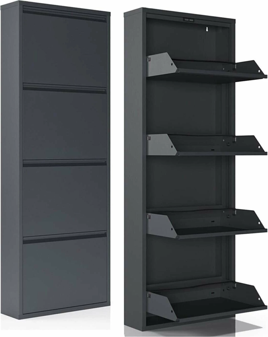 Dollap këpucësh Skye Decor, anthracite, 4 ndarje