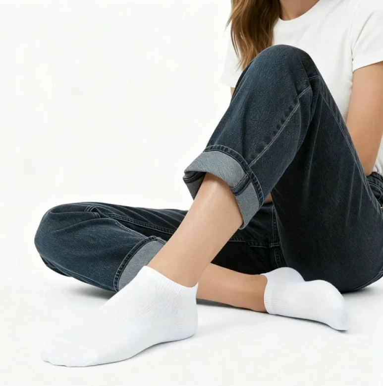 Maica të shkurtra bambuje për femra Filippo SD-SO02, të bardha, set prej 3 palë