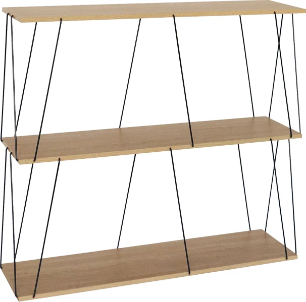 Tavolinë anësore me rafte Tars, ngjyrë lisi e zezë, 80x30x69.2cm