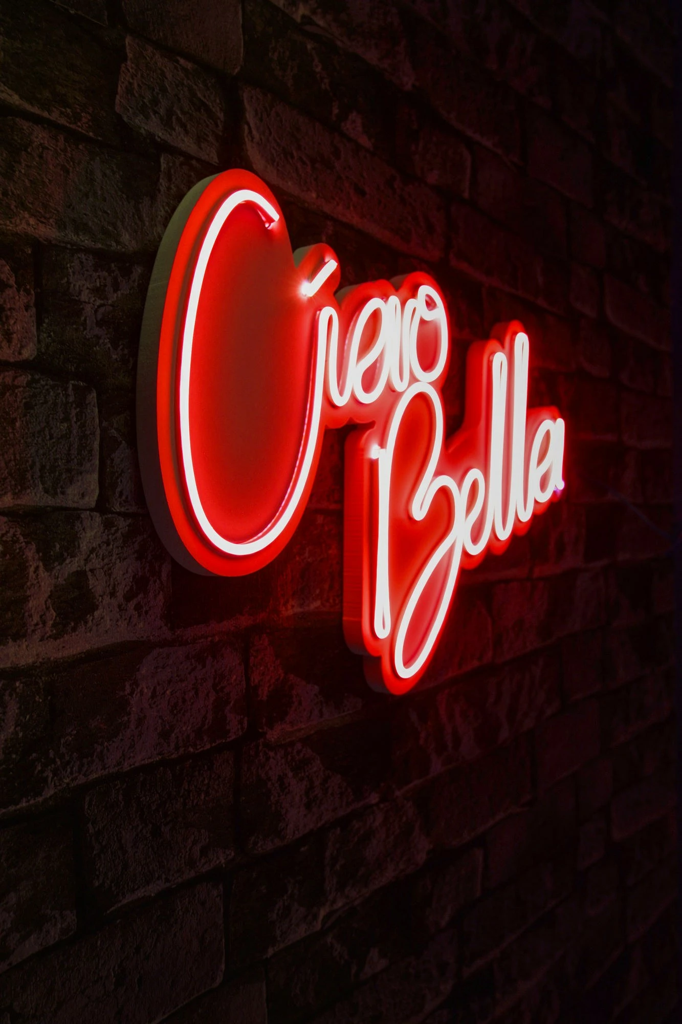Dekorim plastik LED, Ciao Bella, ngjyrë e kuqe