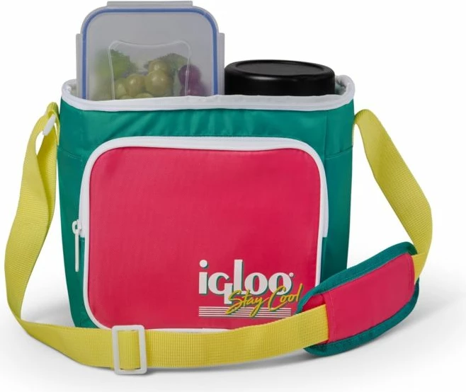 çantë ftohëse IGLOO Retro Square 9, 6 L (deri 9 kanaçe 330 ml), jade/rozë